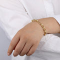 Gold Stainless Steel Circle Bracelet   EJ25B02839G
