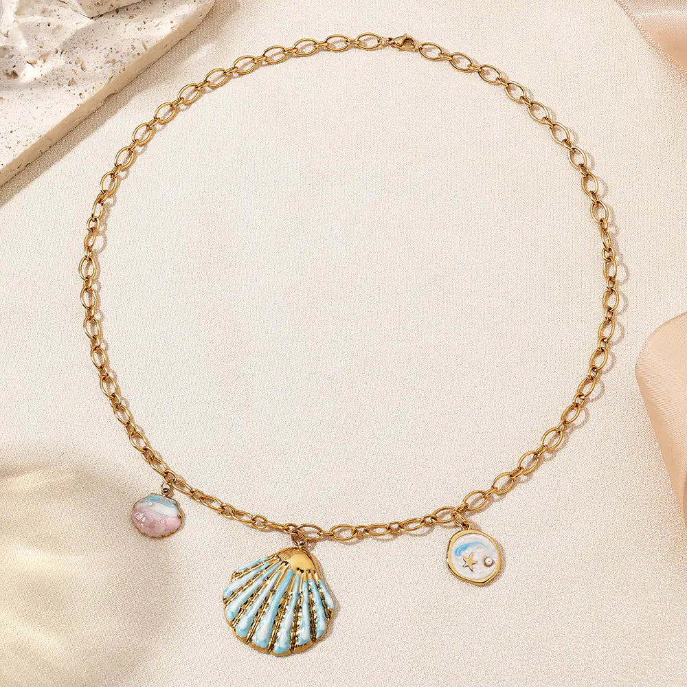 Green Shell Ocean Series Design Necklace   EJ25N06509G