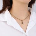 Black Gold Enamel Fish Pendant  EJ25N06671G