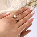Oval Rhinestones Open Size Rings EJ25R01514G-1