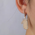 Grid Pearls Inlaid Diamonds Christmas Earrings  EJ25E01539G