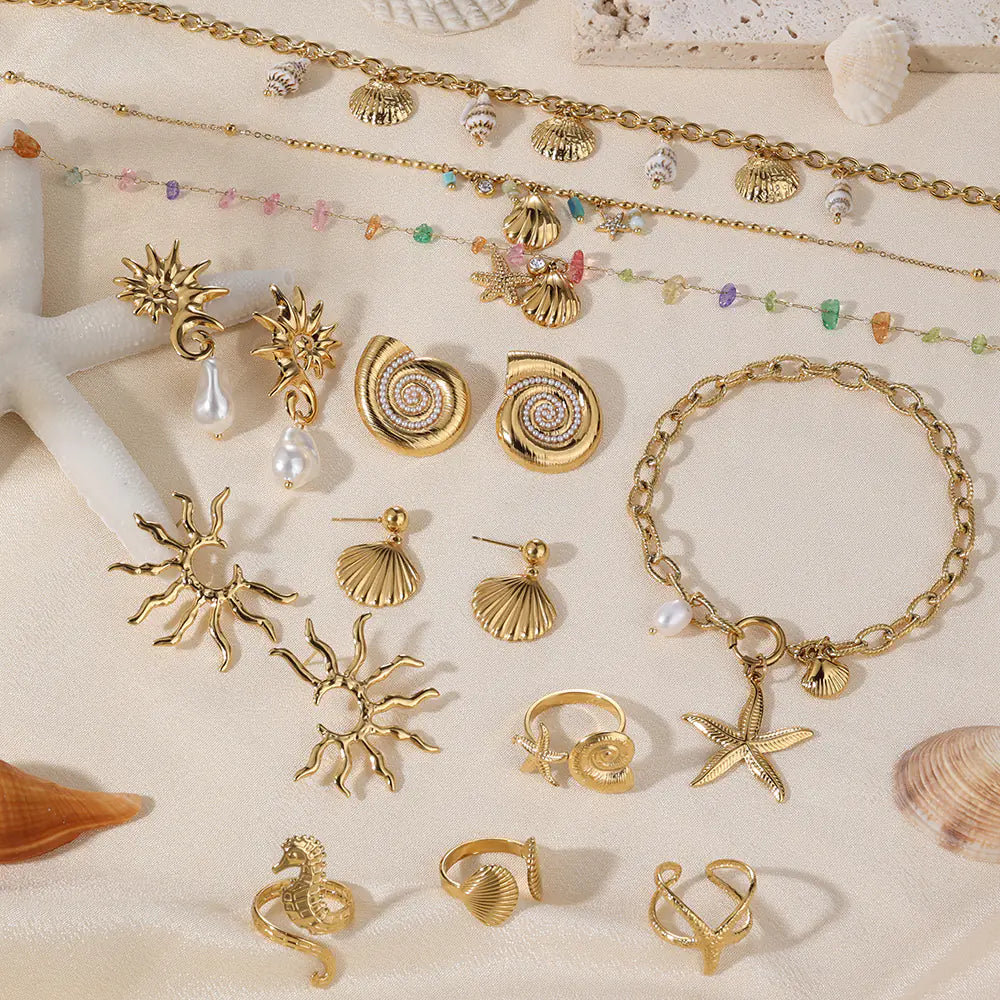 Shell Starfish Pearl Bracelet EJB02825G