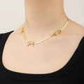 Butterfly Bow Necklaces   EJN06030GS