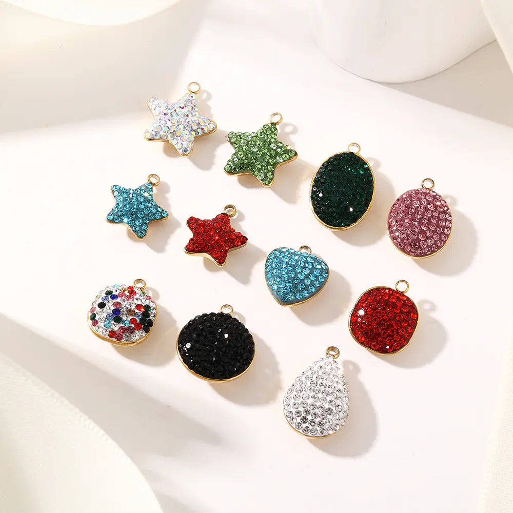 Inlay Oval Pendant DIY Charm  EJ25N06566G