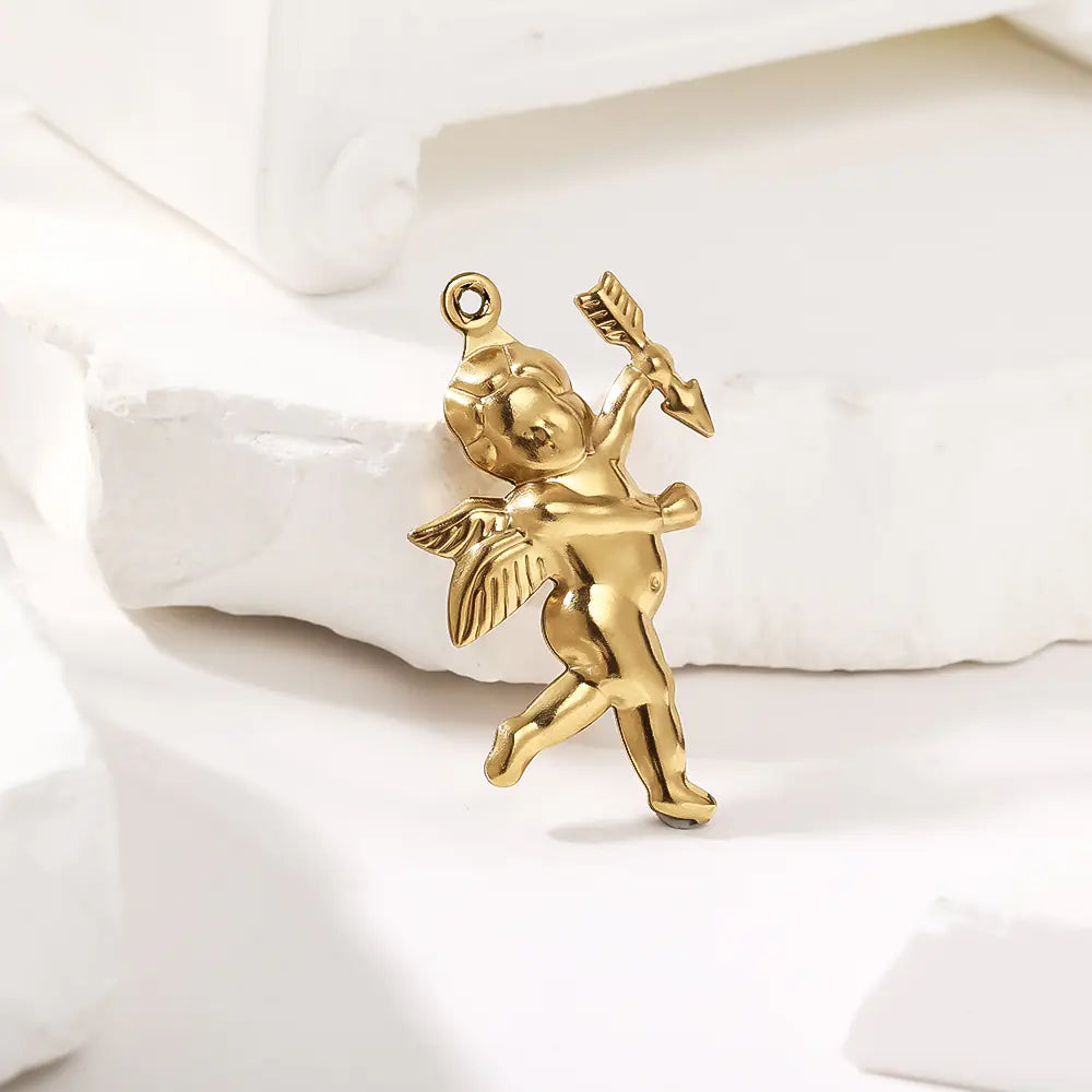 Hollow Love Cupid Stainless Steel Pendant   EJ25N06555G