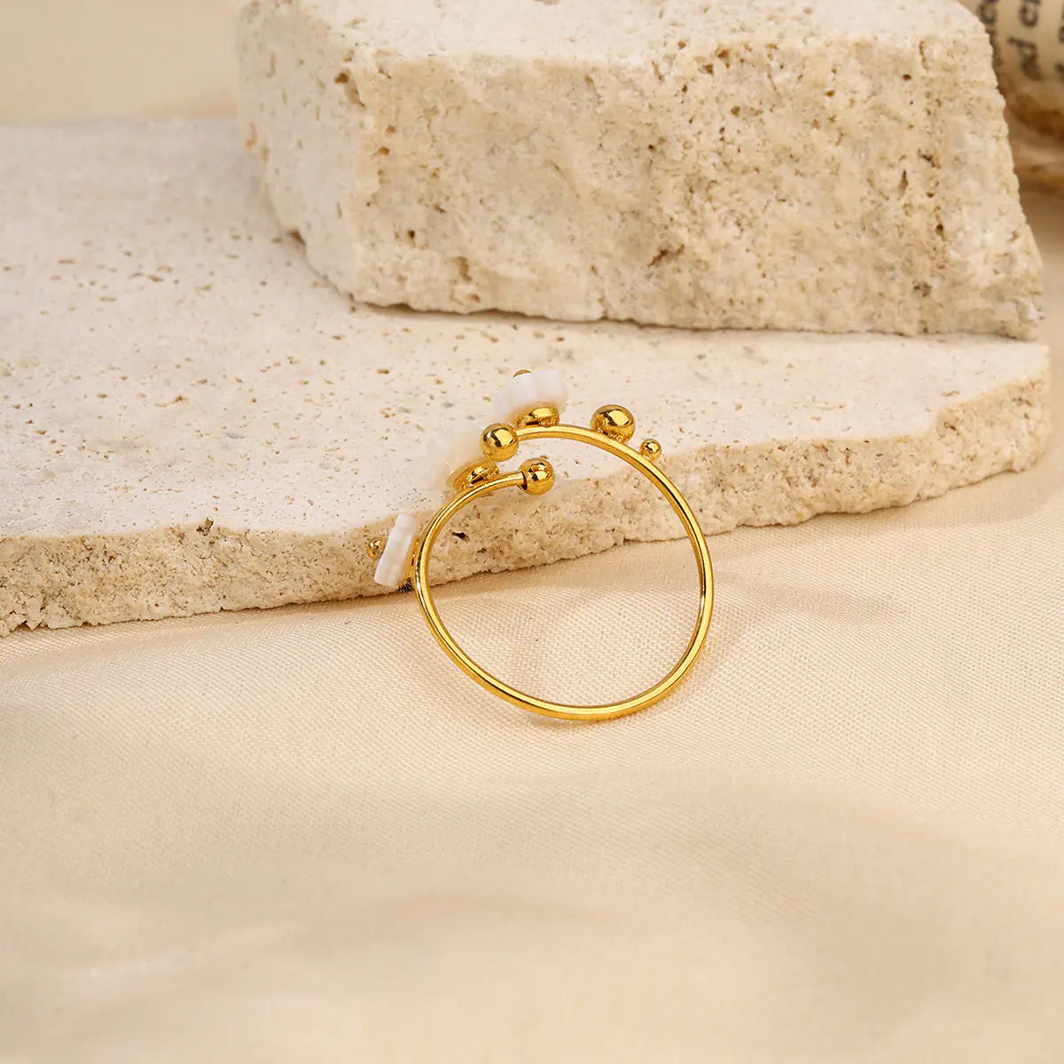 Shell Flower Adjustable Ring    EJR01117G