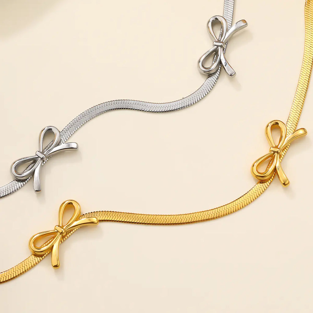Butterfly Bow Necklaces   EJN06030GS