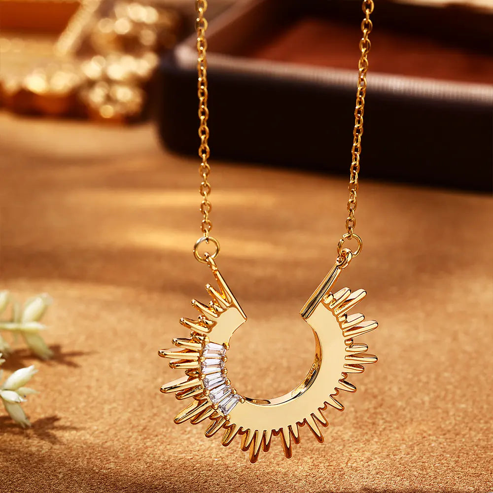 Sunshine Zircon Stone Necklace EJN06714G
