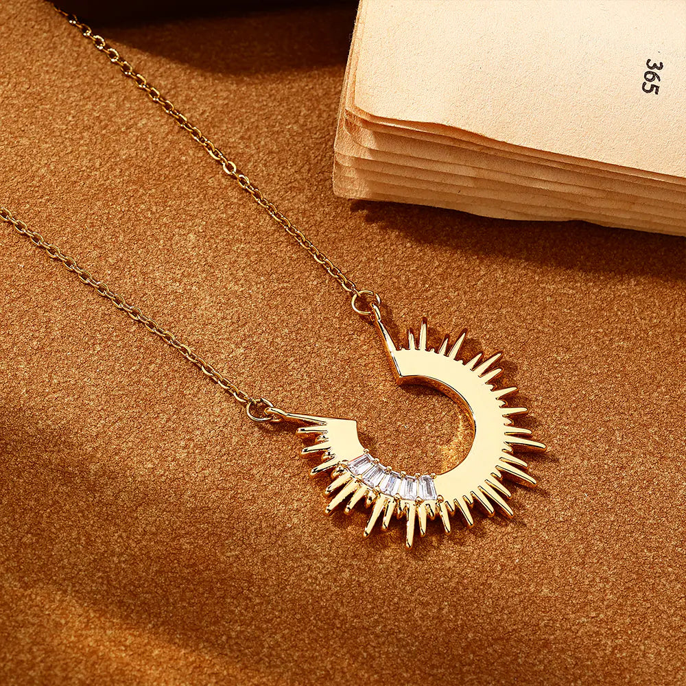 Sunshine Zircon Stone Necklace EJN06714G