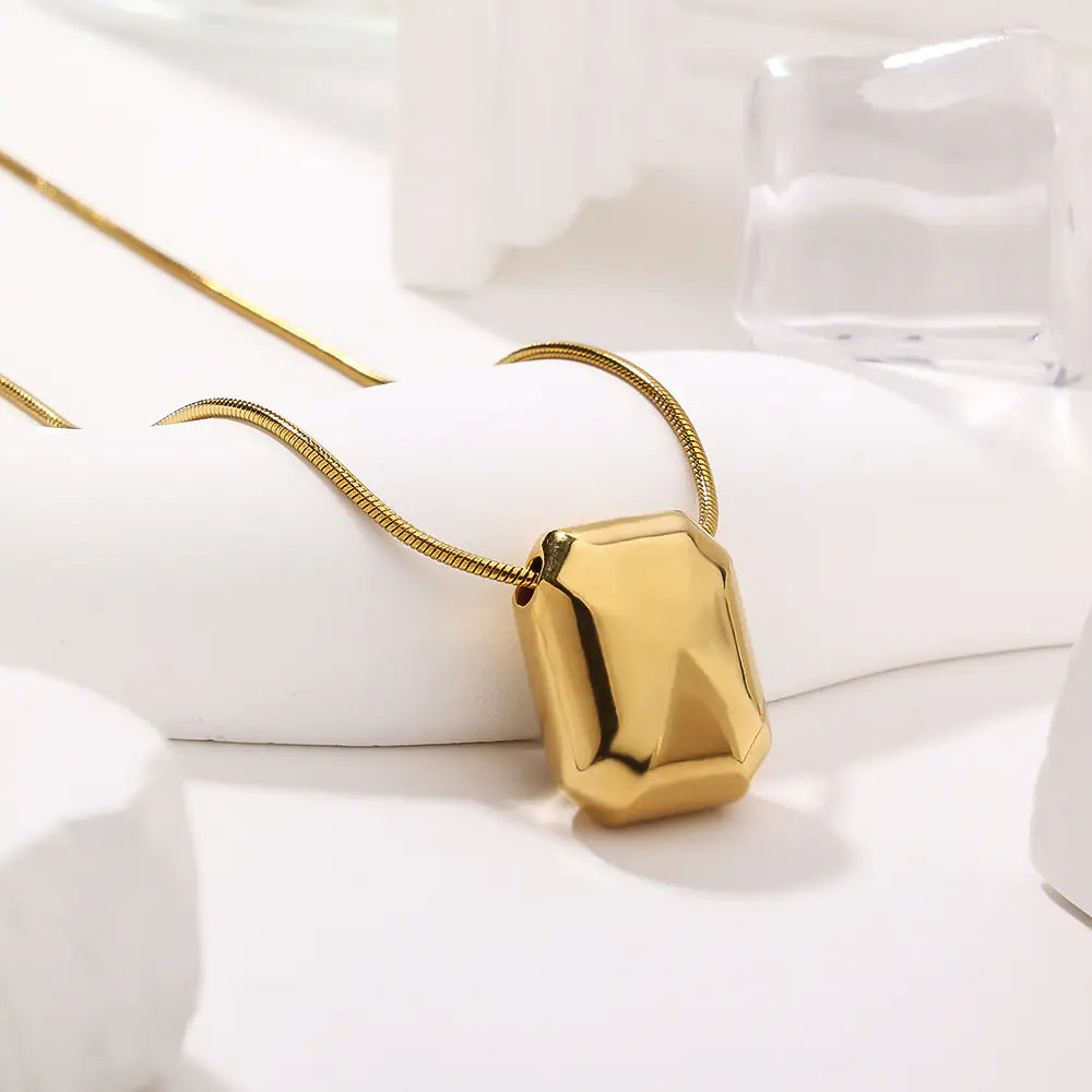 Blank Brick Pendant Necklace Stylish  EJ25N06587G