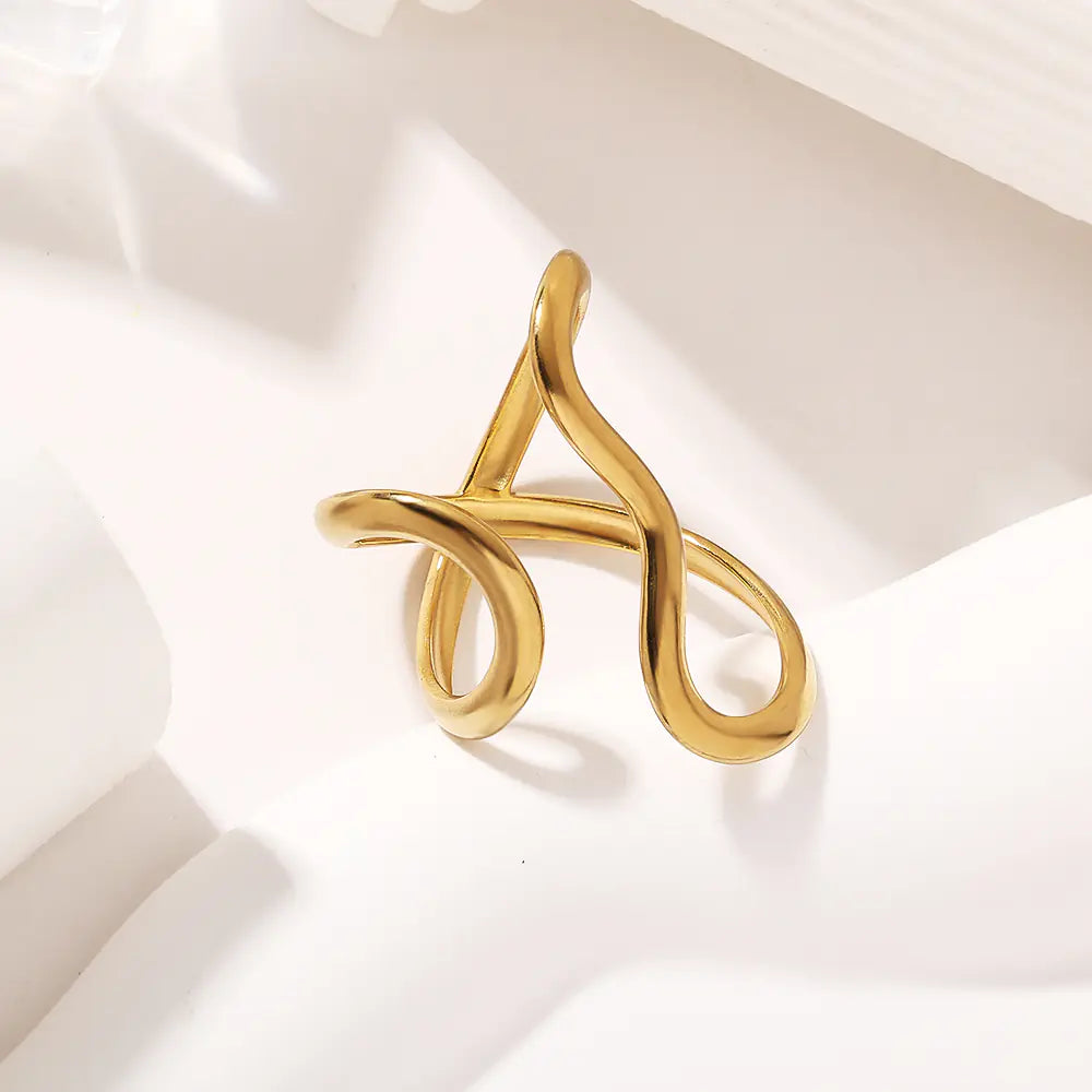 Gold Plated Irregular Shape Stainless Steel  EJ25R01544G