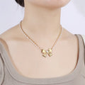 Glossy Bow Design Necklace   EJN06050G