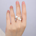 Shell Flower Pearl Open Ring    EJR01118G