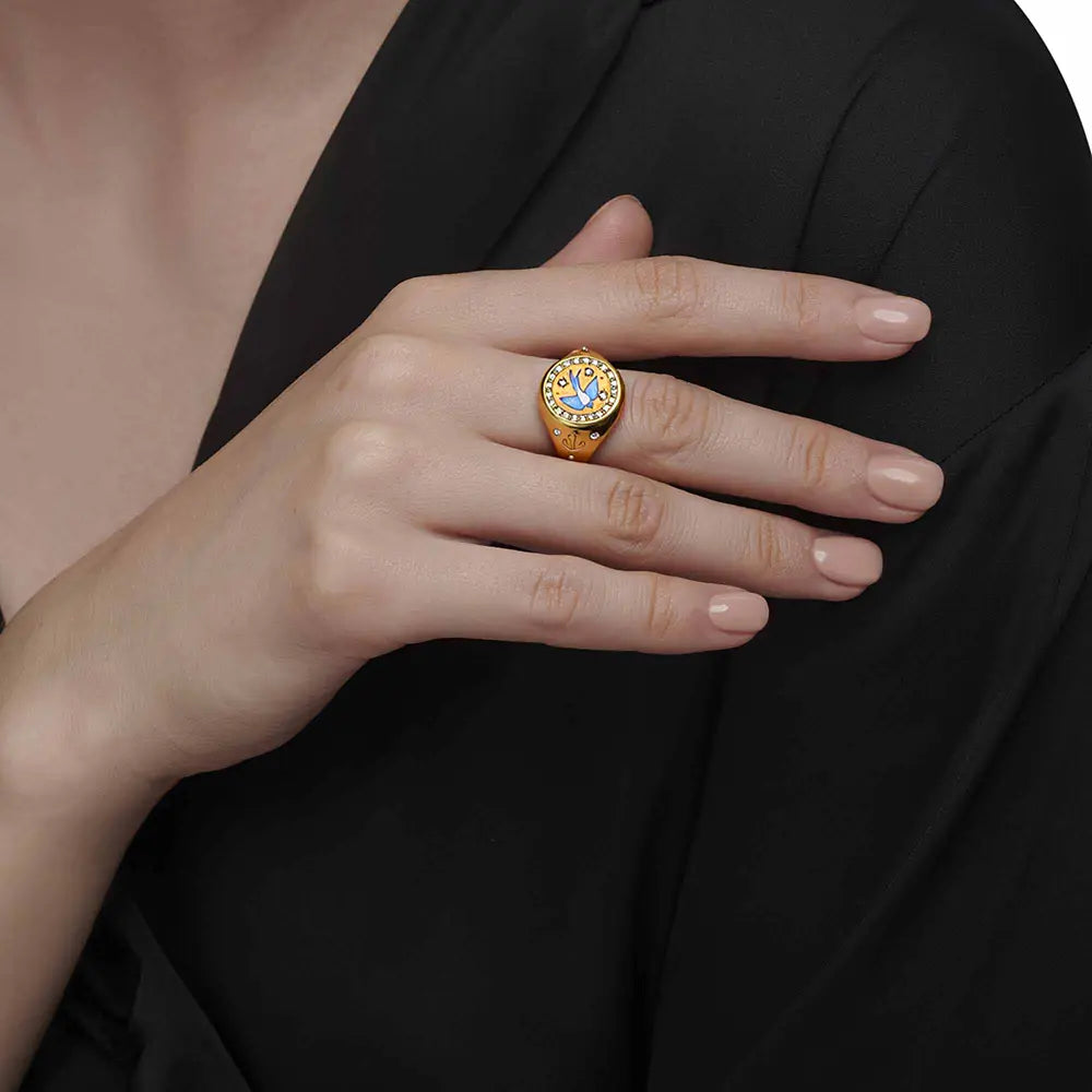 Zirconia Mermaid Pattern Woman Ring  EJ25R01710G