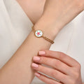 Retro Oil Painting Style Stainless Steel Lady Bracelet- EJB02894G