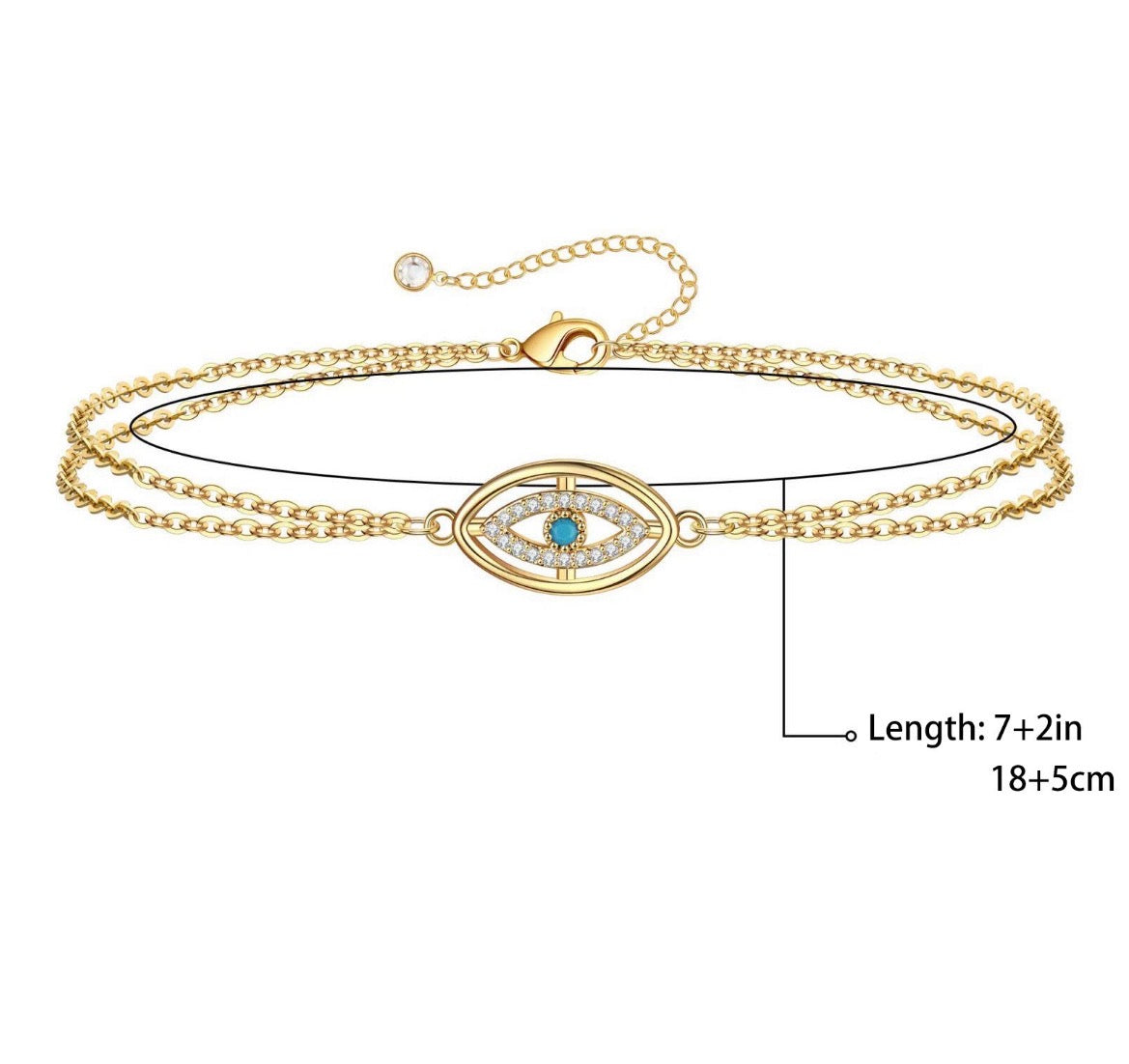 EVIL EYE" BRACELET, 18K GOLD PLATED EKB26001