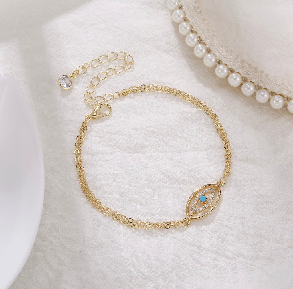 EVIL EYE" BRACELET, 18K GOLD PLATED EKB26001