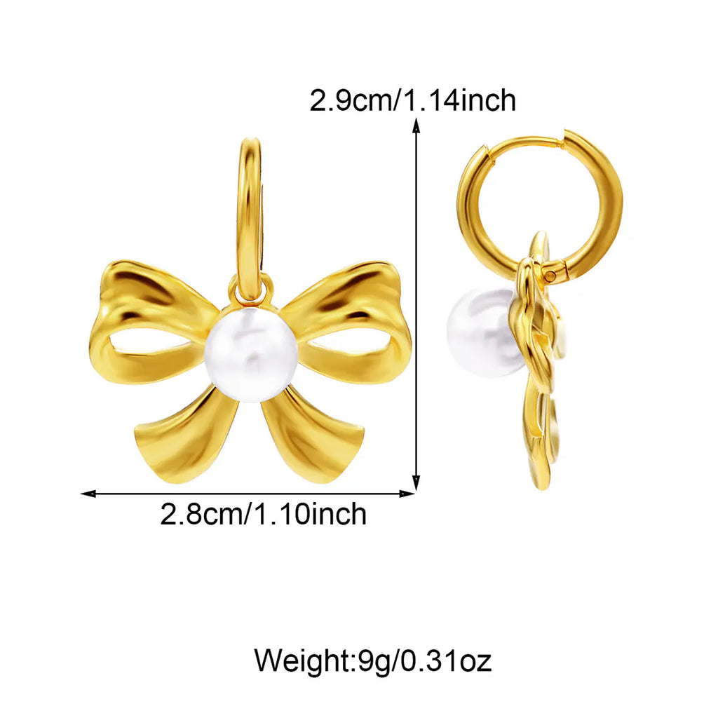 Butterfly Pearl Hoop Earrings   EJE01281G