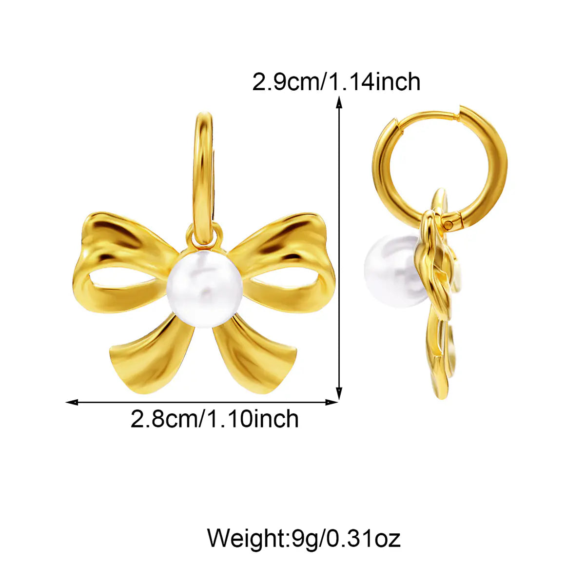 Butterfly Pearl Hoop Earrings   EJE01281G