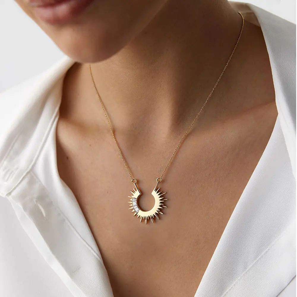 Sunshine Zircon Stone Necklace N06714G
