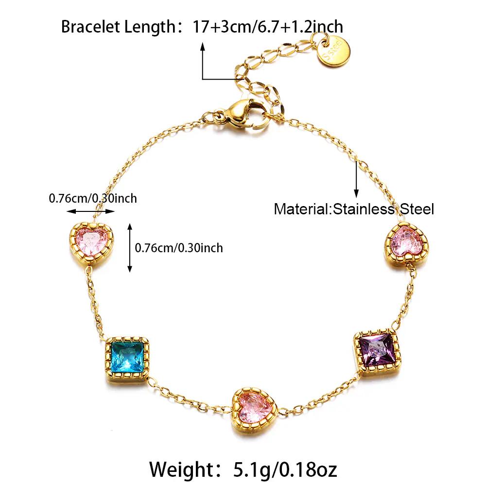 Gold Plated Stainless Steel Baguette CZ Bracelet EJB02862G