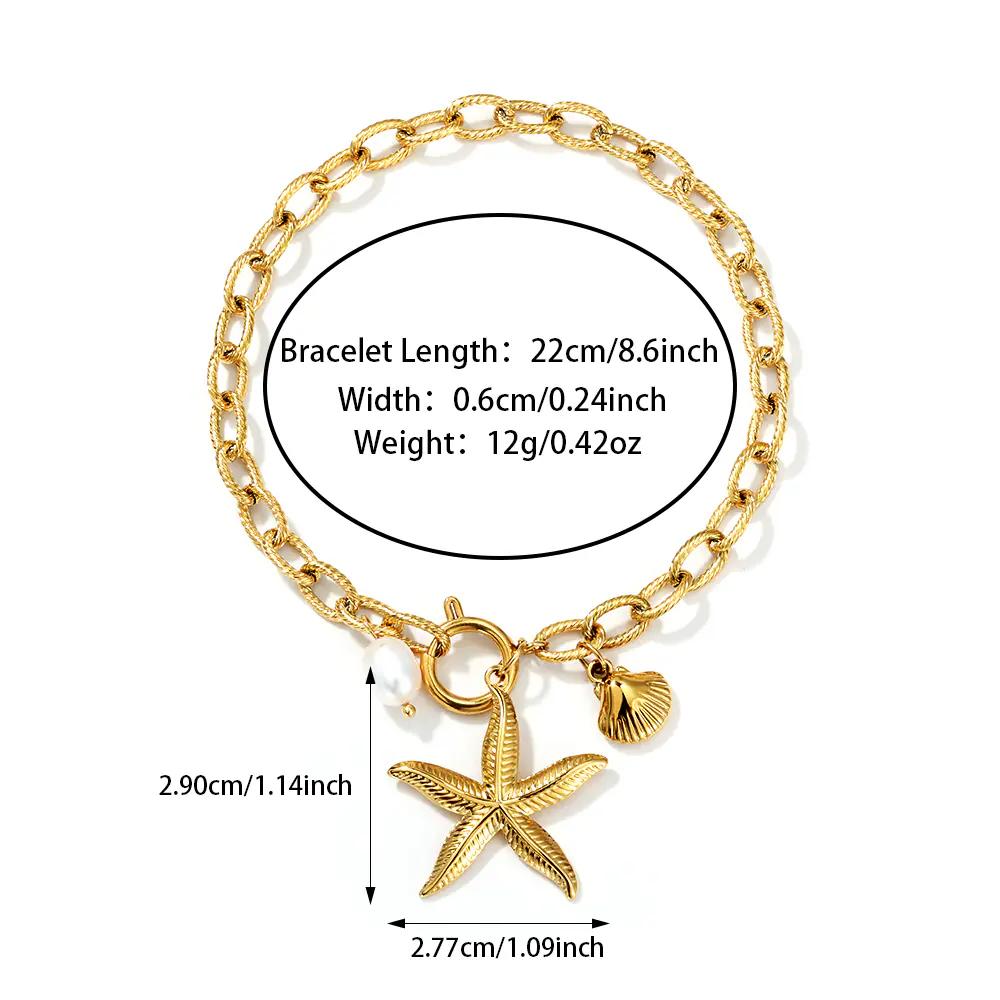 Shell Starfish Pearl Bracelet EJB02825G