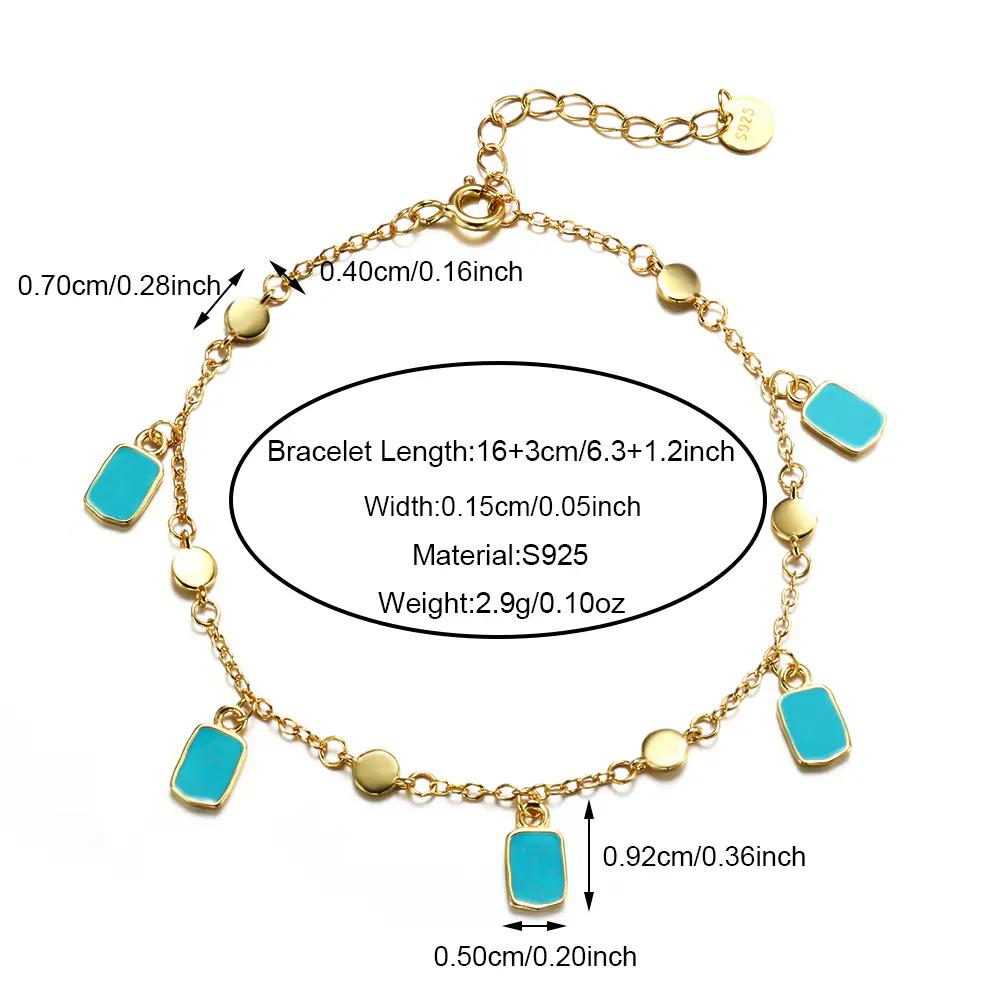 Gold Plated Blue Pendant Bracelet  EJB02915
