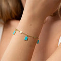 Gold Plated Blue Pendant Bracelet  EJB02915