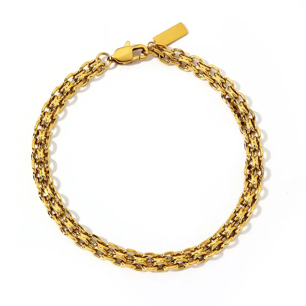 New Stainless Steel 18K Gold-plated Bracelet  EJB02898