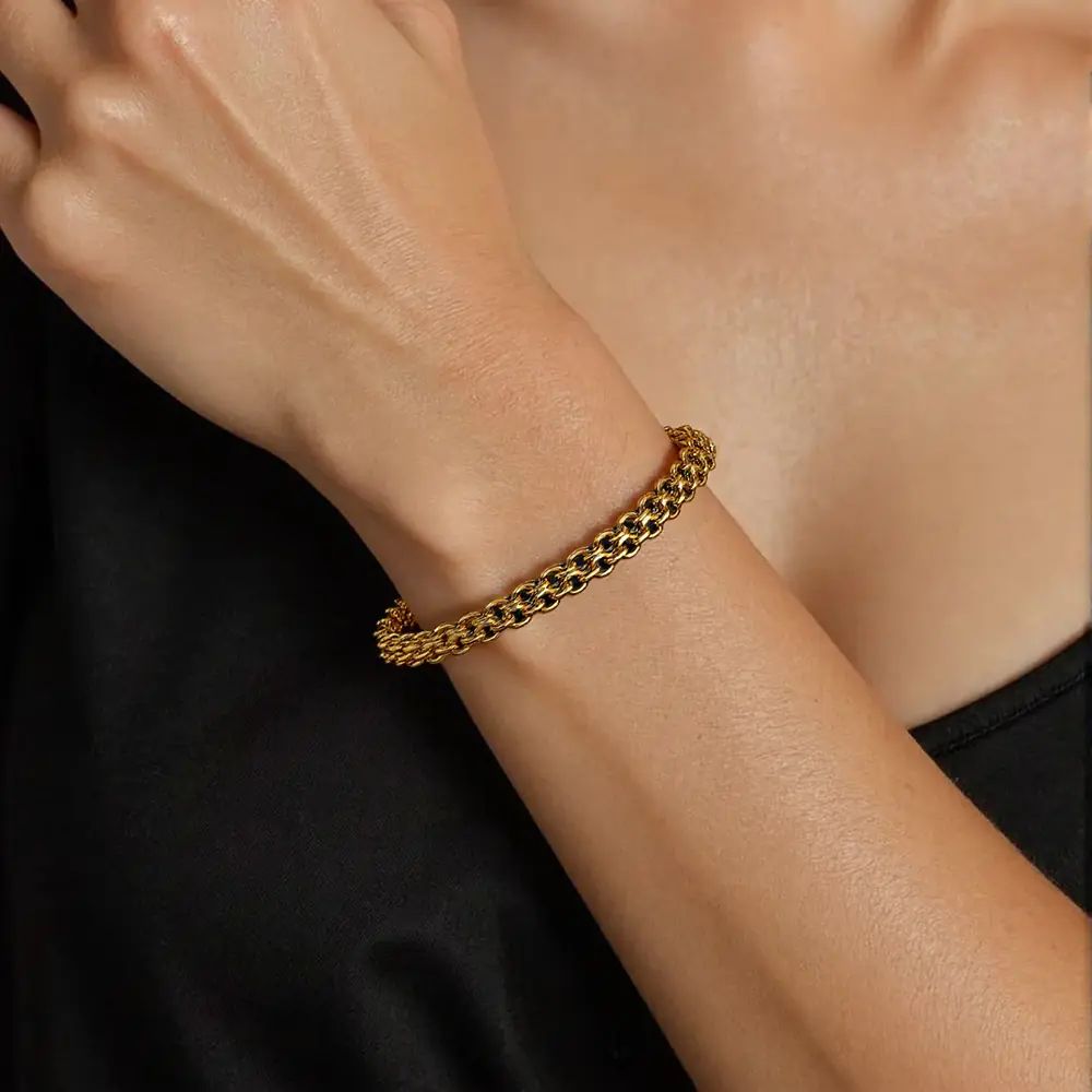 New Stainless Steel 18K Gold-plated Bracelet  EJB02898