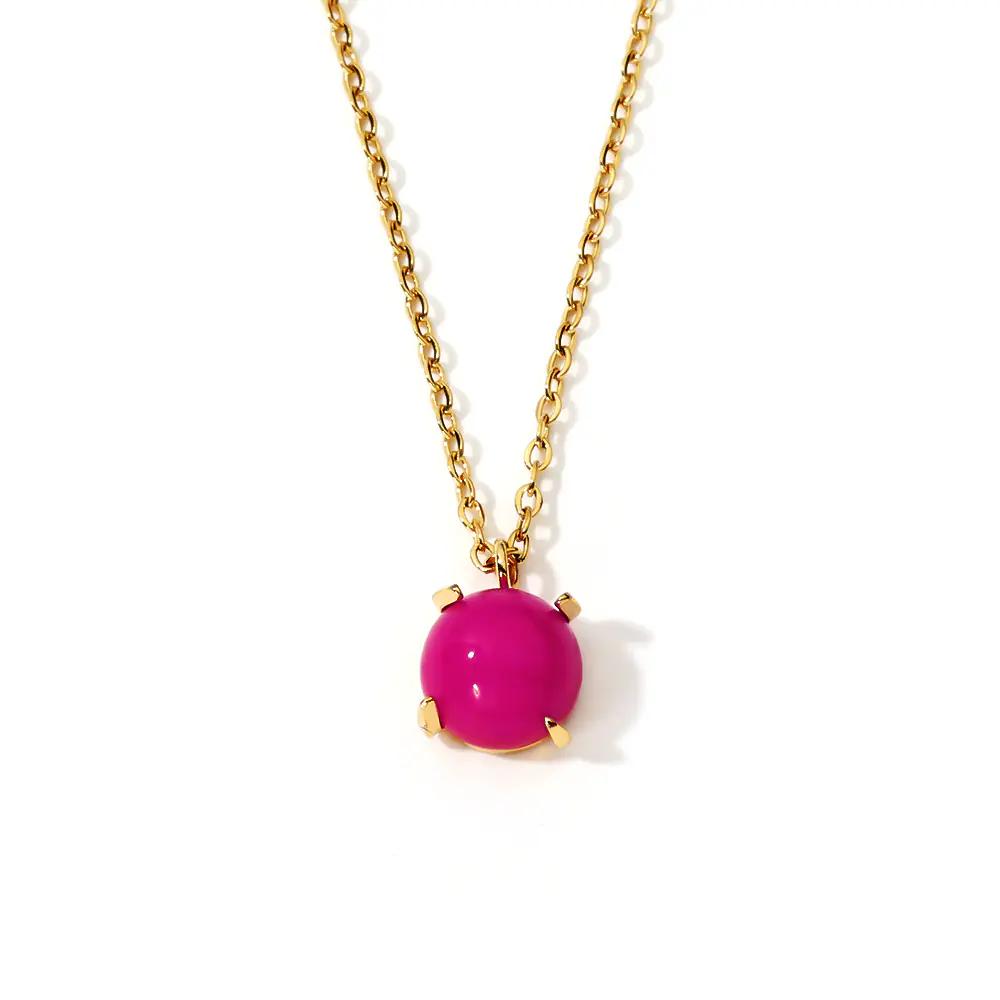 Natural Stone Pendant Necklace EJN04346G