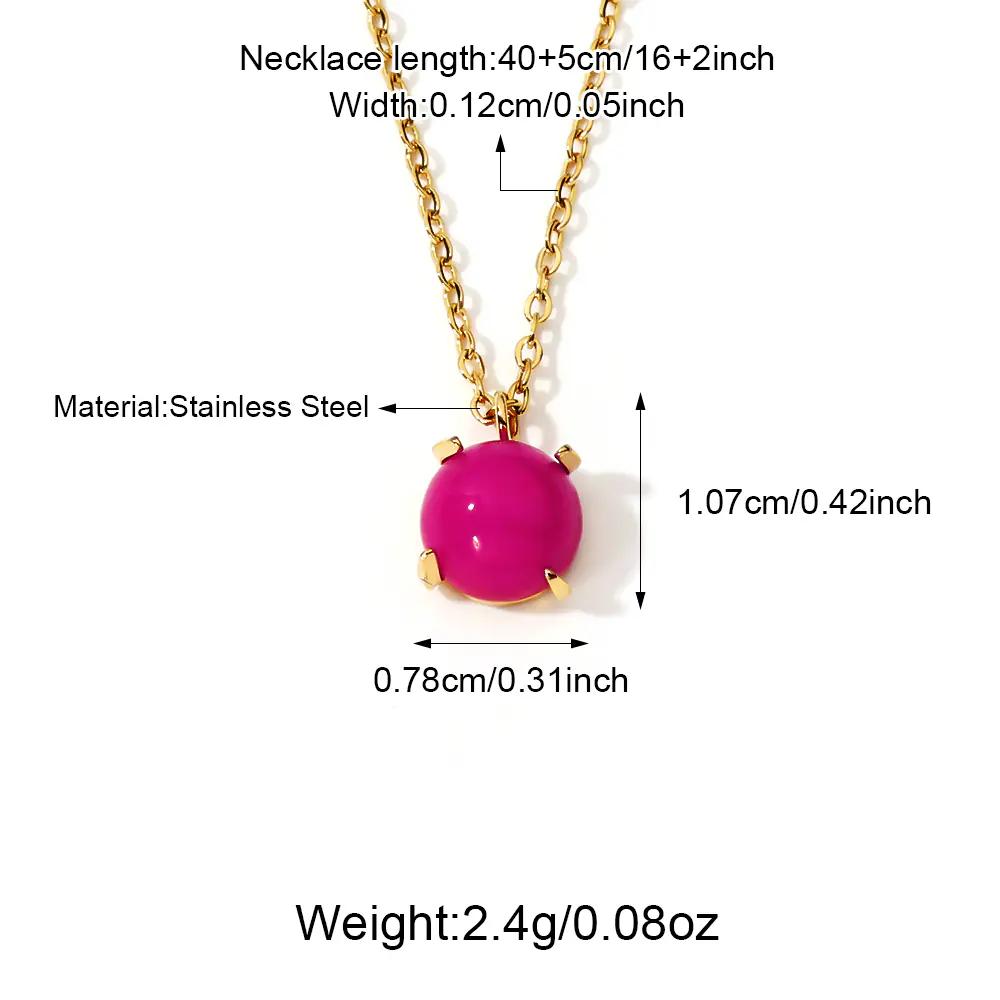 Natural Stone Pendant Necklace EJN04346G