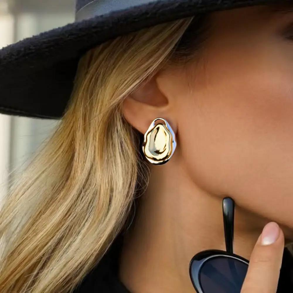 Hydraulic Dual-Color Earrings EJE01571GS