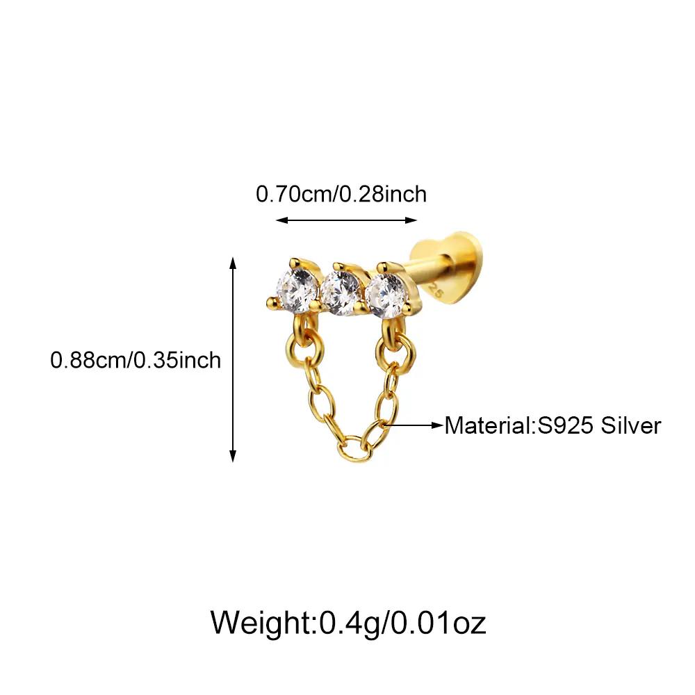 Classical 925 Sterling Silver Cartilage Earring EJE01557G