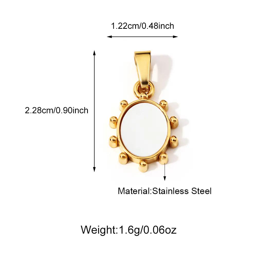 Gold Plated Stainless Steel Circular Seashell Pendant EJN06653G
