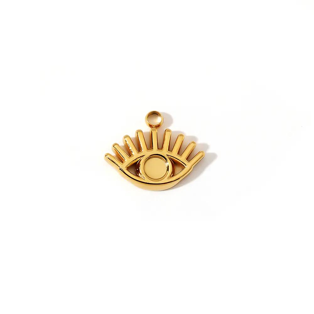 Hollow Black Eye Long Eyelash Shape Pendant  -EJN06316G