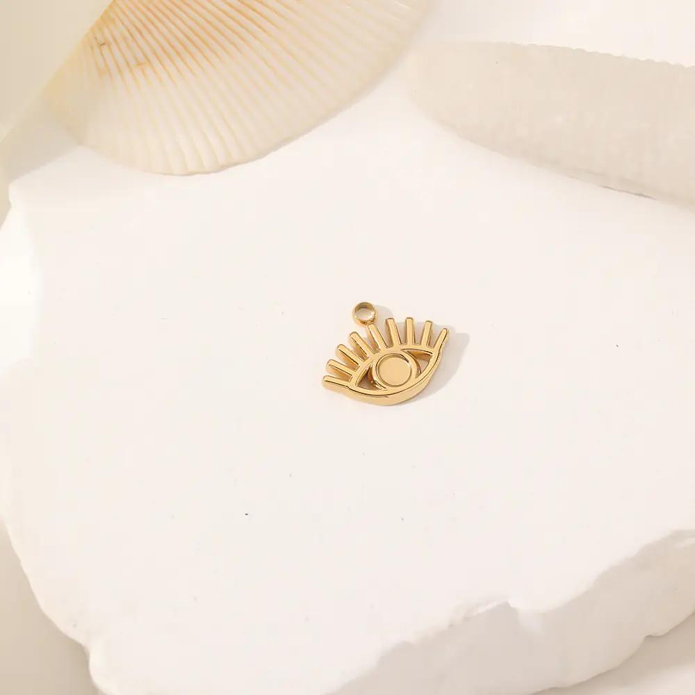Hollow Black Eye Long Eyelash Shape Pendant  -EJN06316G