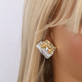 Irregular Two-Tone Stud Earrings     EJ25E01460GS