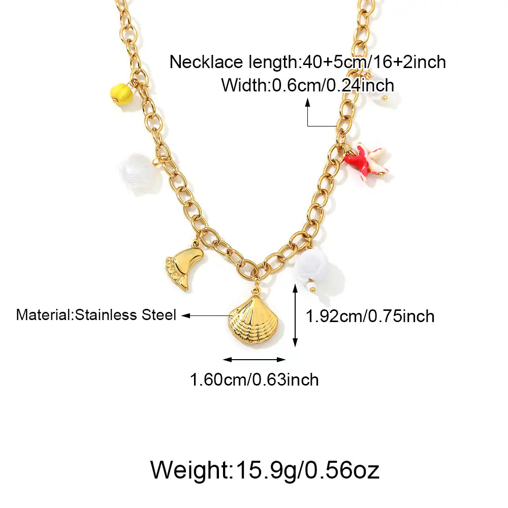 Multi Marine Pendant Necklace   EJ25N06380G