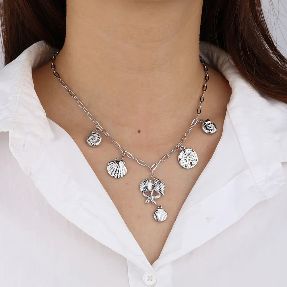 Multi Drop Pendant Link Chain    EJ25N06384S