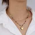 Two Tone Heart Neckles    EJ25N06387G