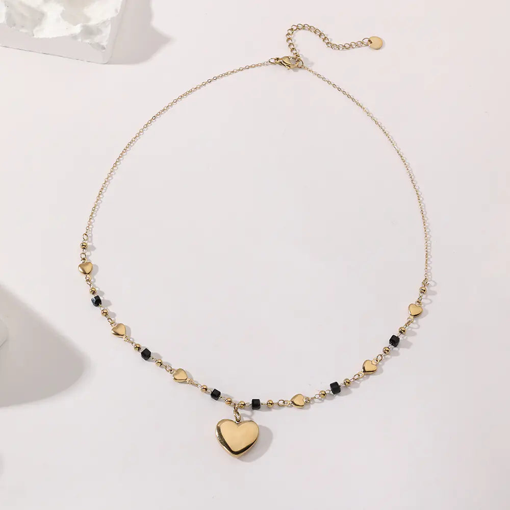 Two Tone Heart Neckles    EJ25N06387G