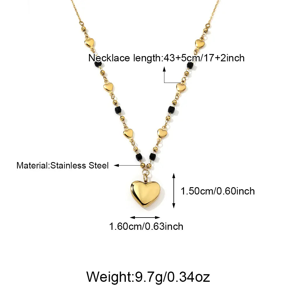 Two Tone Heart Neckles    EJ25N06387G