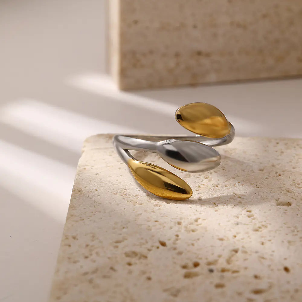 Two Tone Three Bead Women Ring    EJ25R01236GS