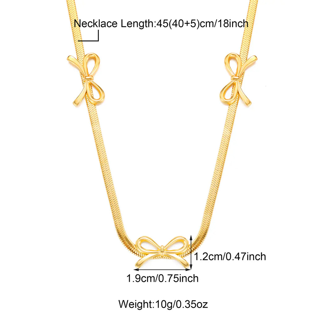 Butterfly Bow Necklaces   EJN06030GS