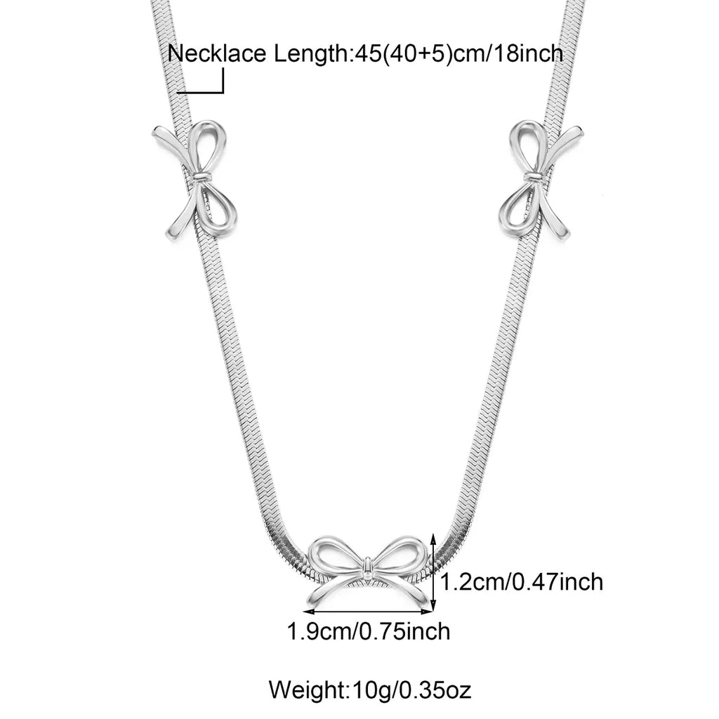 Butterfly Bow Necklaces   EJN06030GS