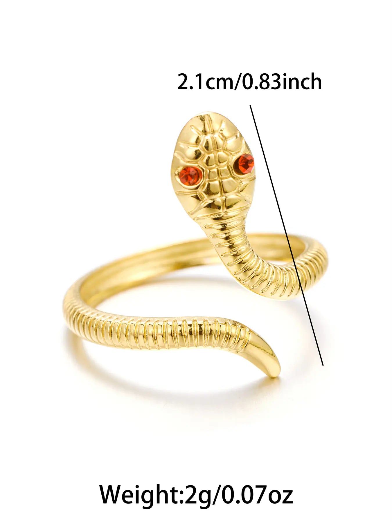 Eye Snake Shape Full Rhinestone Zircon Open Rings  EJR00835G