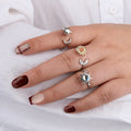 Classical Moon Star Stainless Steel Adjustable Ring   EJ25R01264